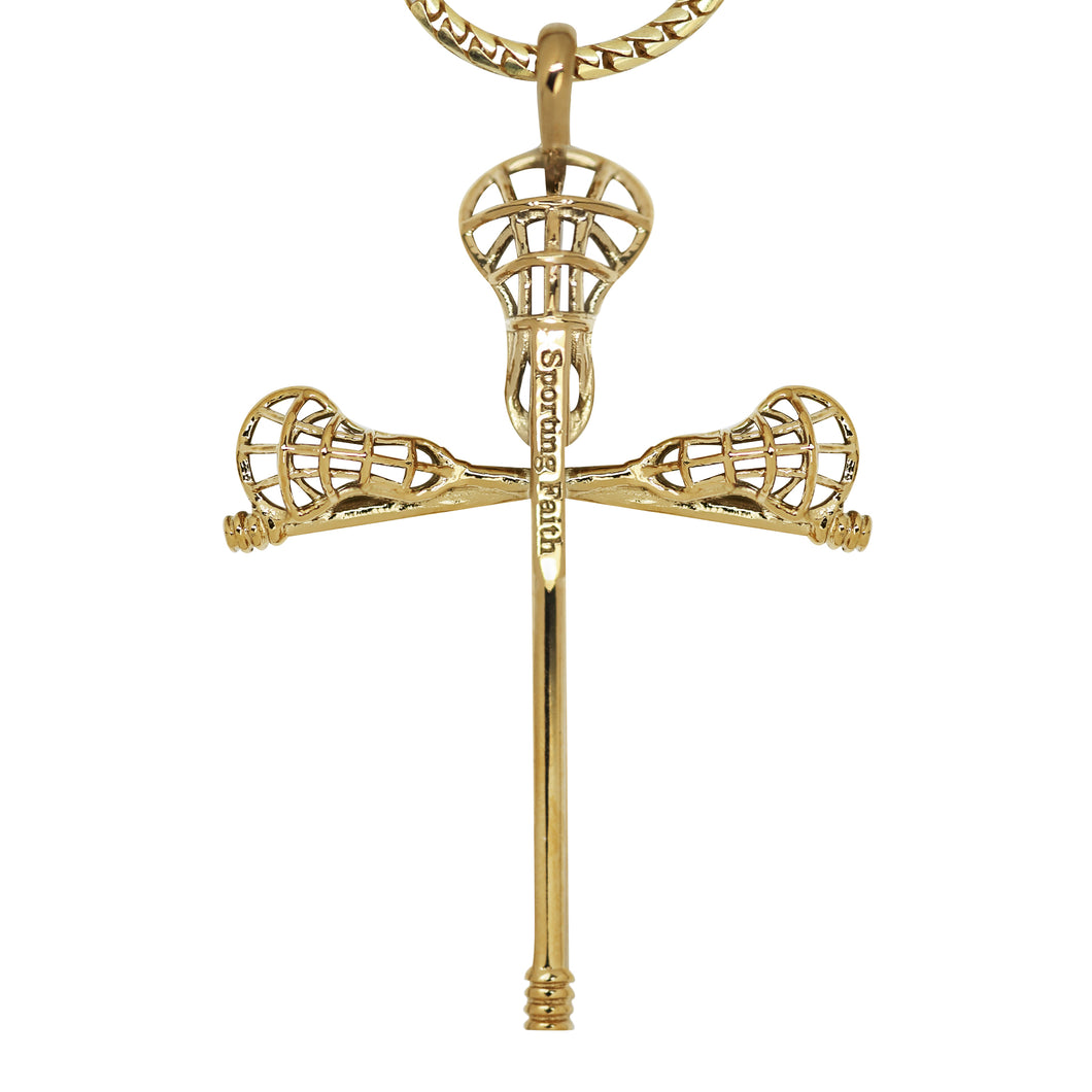 The Lacrosse Cross Pendant-Necklace